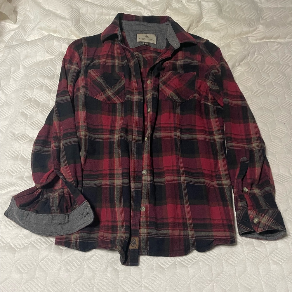 Legendary Whitetails Red and Black Plaid Button Down Shirt